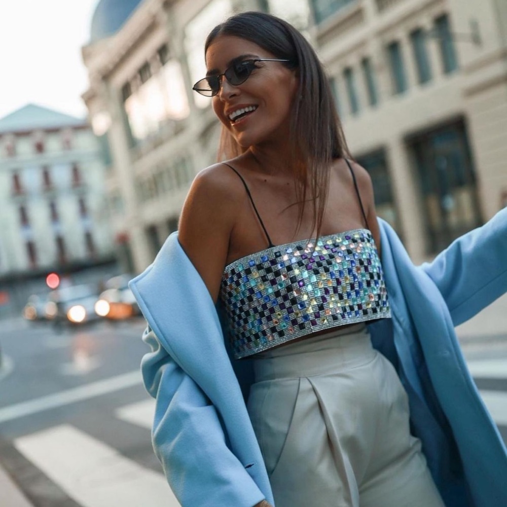 NWT Zara Shimmery Crop Top